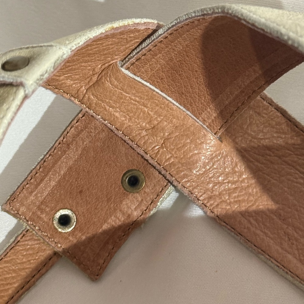J. LITVACK Platform Sandals 6” Heel Ankle Strap Champagne Gold Size 8.5V - Picture 9 of 10